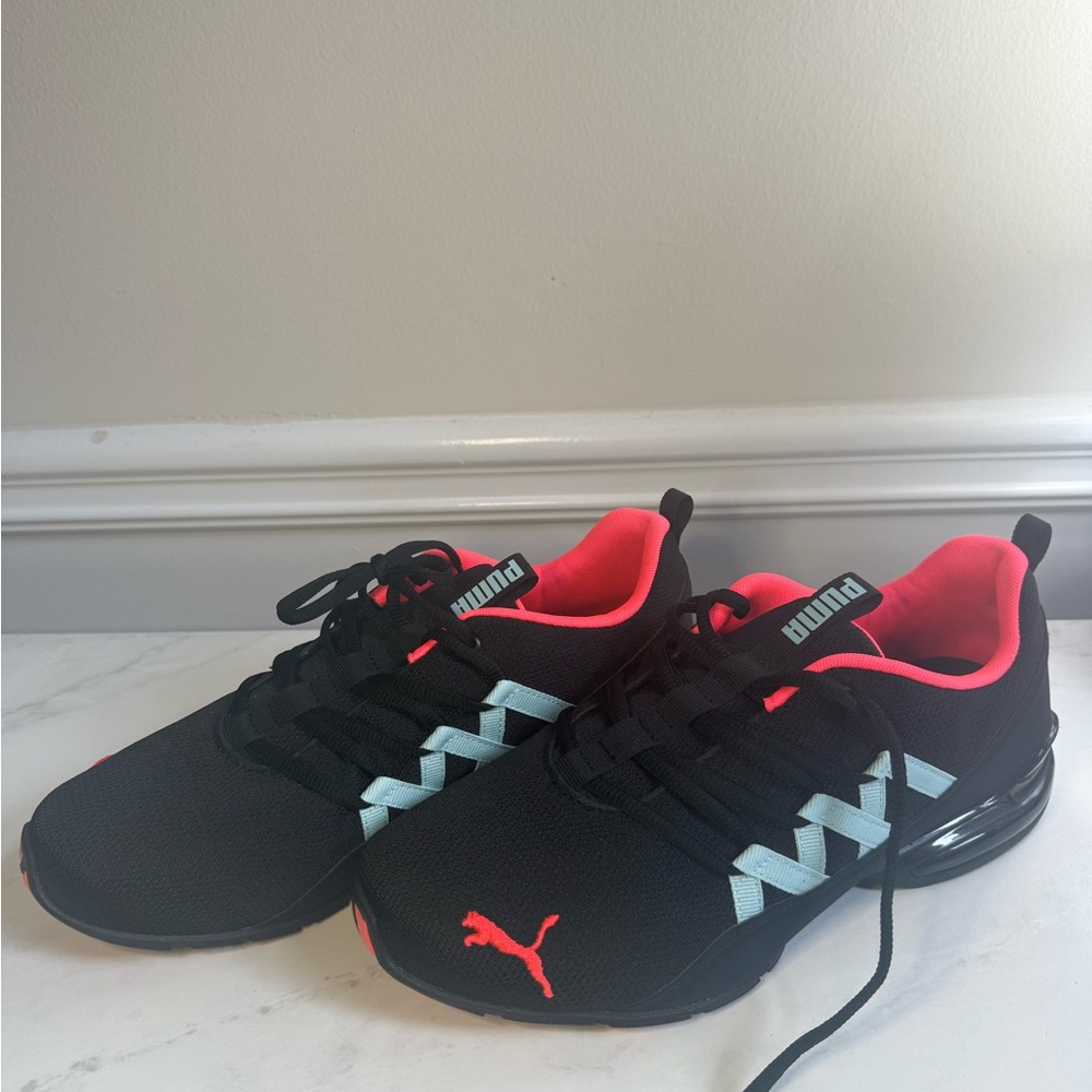 Puma Women Black and Neon Sneakers